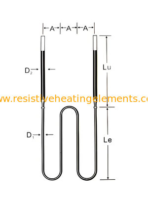 W 모양의 MoSi2 난방 원자 220V 380V 진공 오븐을위한 몰리 디시리사이드